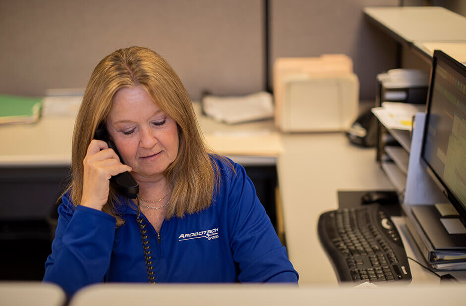 Arobotech Employee on the phone